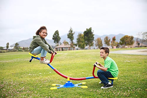Kids Outdoor Backyard Playground Seesaw: Swivels and Rotates 360 Degrees Teeter Totter at Home for Youth Junior Age 3 4 5 6 7 8