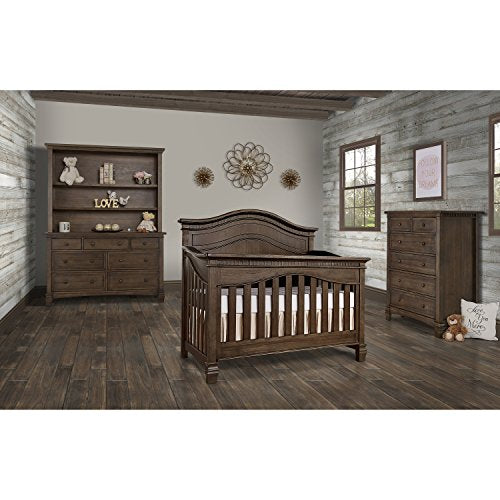 Evolur Cheyenne 5 in 1 Full Panel Convertible Crib in Antique Brown