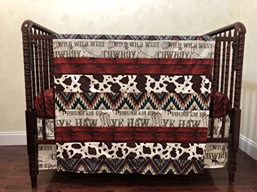 Baby Boy Nursery Bedding, Cowboy Crib Bedding Set, Western Crib Bedding, Rodeo Baby Bedding, Boy Baby Bedding