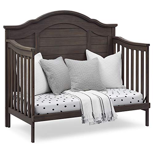 Simmons Kids Asher 6-in-1 Convertible Crib with Toddler Rail, Greenguard Gold Certified, Rustic Grey