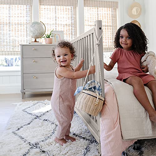 Storkcraft Timeless 5-in-1 Convertible Crib with Bonus - Transforms into Playhouse - Converts to Toddler Bed, Full-Size Bed Mattress Not Included, Brushed Fog