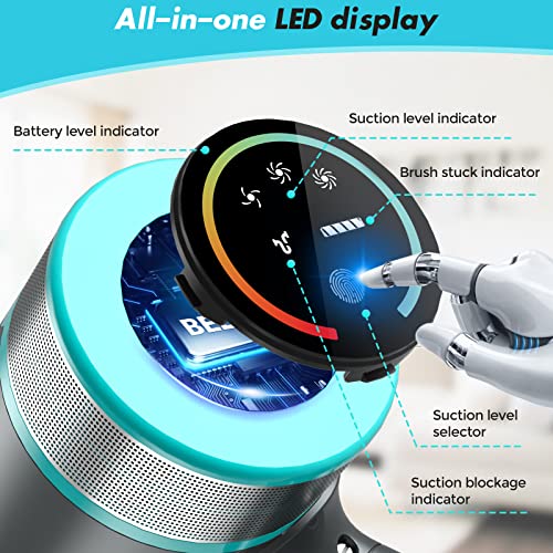 Belife Cordless Vacuum Cleaner, Stick Vacuum with 25Kpa Powerful Suction, 380W Brushless Motor, Up to 50mins Runtime, LED Display, 6 in 1 Lightweight Handheld Vacuum for Hard Floor Carpet Car Pet Hair