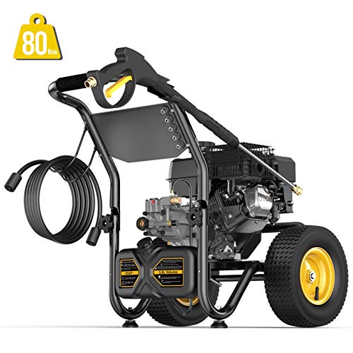Blueberry 3600 PSI & 2.7 GPM Gas Pressure Washer, 5 Adjustable Nozzles, 30Ft High Pressure Hose Soap Tank, Heavy Duty Power Washer, CARB Compliant…