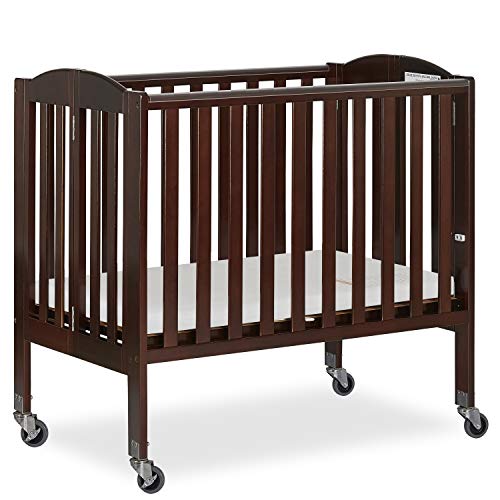 Dream On Me 2-in-1 Folding Birch Portable Crib, Espresso