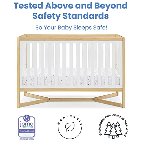 Delta Children Tribeca 4-in-1 Baby Convertible Crib, Bianca White/Natural