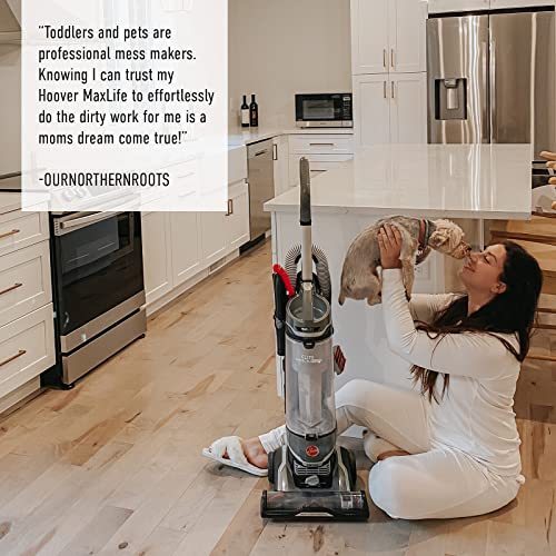 Hoover MAXLife Elite Swivel XL Pet Vacuum Cleaner with HEPA Media Filtration, Bagless Multi-Surface Upright for Carpets and Hard Floors, UH75250, Grey