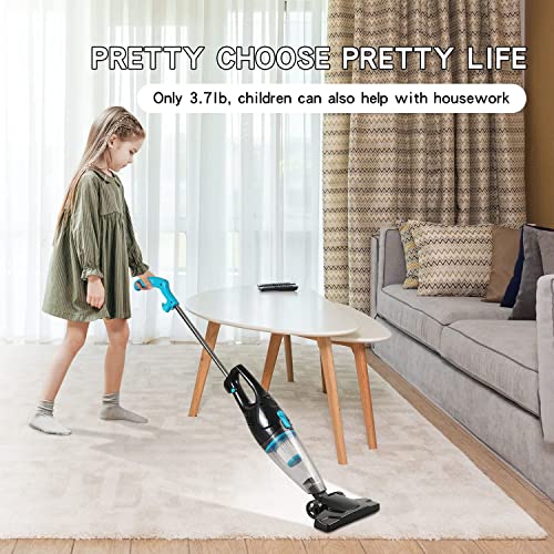 Intercleaner Corded Vacuum Cleaner, 12KPa Powerful Suction with 400W Motor, 4 in 1 Lightweight Bagless Stick Vac with Handheld for Pet Hair Hard Floor and Carpet