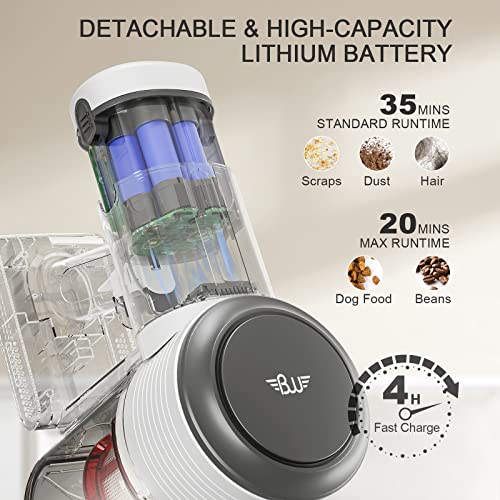 Cordless Vacuum Cleaner, 280W 25Kpa Powerful Suction Stick Vacuum Cleaner with 2200mAh Battery Up to 35min Runtime, 4 in 1 Lightweight Handheld Vacuum for Car Pet Hair Carpet Hard Floor, W20