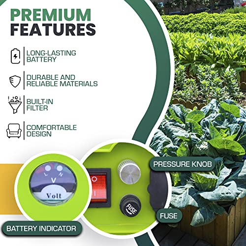 TRUVIN TM Pro Battery Powered Sprayer - Electric Sprayer, Sprayers in Lawn and Garden - Battery Powered Backpack Sprayer, Weed Sprayer Backpack - 2Ft Wand, 8 Nozzles, 70PSI Pump, 4 Gallon Capacity