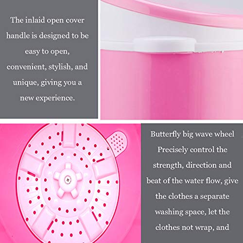 TQMB-A Portable Washing Machine, Mini Compact Single Tub Laundry Washer,4.5Kg Household Small Semi-Automatic Spin Dryer for Apartment Hotel Dorm Camping,Pink