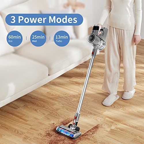 UONI X1 Cordless Vacuum Cleaner 28KPA Powerful Suction 3 in 1 Lightweight Stick Vacuum with LED Headlights, Up to 60 Mins Runtime Detachable Battery Perfect for Pet Hair Floor Hardwood Home
