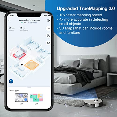 ECOVACS DEEBOT X1 Plus Robot Vacuum and Mop Combo with Self Emptying Station, 5000Pa Robot Vacuum Cleaner, Upgraded Laser Navigation, 3D Map, Obstacle Avoidance, Built-in YIKO Voice Assistant, Black