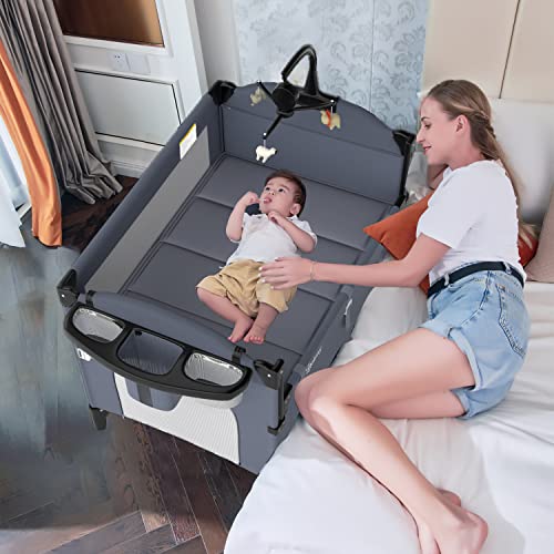 Baby Bedside Sleeper Bassinet, Portable Baby Bedside Crib, Adjustable Bed Side Co Sleeper, 2022 Upgrade Bedside Bassinet, More Stable & Comfortable