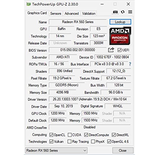 SAPLOS Radeon RX 560 Graphics Card, 4GB GDDR5 128-bit, DisplayPort HDMI DVI-D, Dual Air Cooling, PC Gaming Video Cards GPU Computer, PCI Express 3.0, DirectX 12, Low Power, Plug and Play