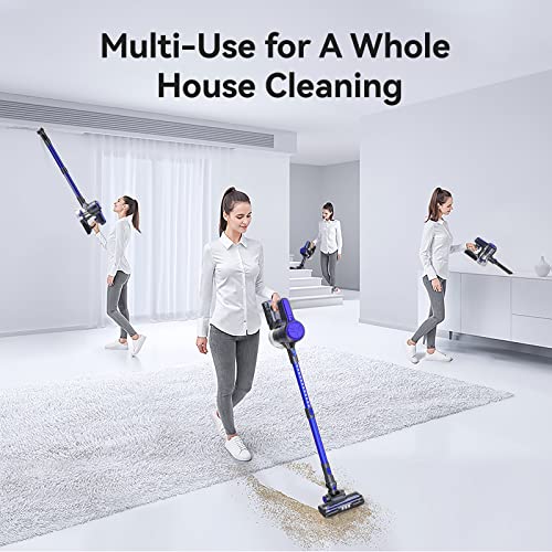 Cordless Vacuum Cleaner, EICOBOT A10 High Efficiency Stick Vacuum with 30min Long Runtime Detachable Battery, 4 in 1 Lightweight Quiet Vacuum Cleaner Perfect for Hardwood Floor Pet Hair