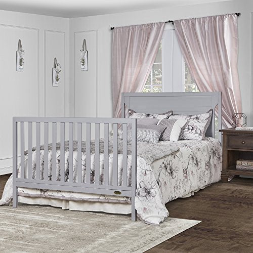Dream On Me Cape Cod 5-in-1 Convertible Crib in Pebble Grey, Greenguard Gold Certified , 50x30x44 Inch (Pack of 1)