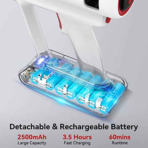 INSE Cordless Vacuum Cleaner with LED Display, 150AW 30Kpa Powerful Stick Vacuum, Lightweight Cordless Vacuum with 2500mAh Rechargeable Battery Up to 60Min Runtime for Hard Floor Carpet Pet Hair-V120