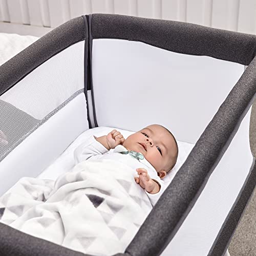 Baby Bassinet,RONBEI Bedside Sleeper,Baby Bed to Bed,Babies Crib Bed, Adjustable Portable Bed for Infant/Baby Boy/Baby Girl/Newborn (Dark Grey)