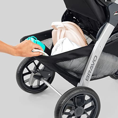 Chicco Bravo 3-in-1 Trio Travel System, Bravo Quick-Fold Stroller with Top-Rated KeyFit 30 Infant Car Seat and Base, Car Seat and Stroller Combo | Camden/Black