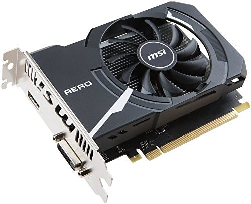 MSI NVIDIA GEFORCE GT 1030 AERO ITX 2G OC Graphics Card 2 GB GDDR5, 1518 MHz, mini ITX Design, HDMI, DVI-D, Single Fan Cooling System, Black