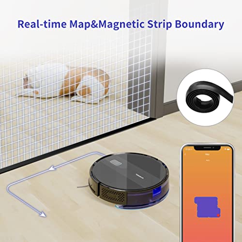 SYSPERL 2 in 1 Robot Vacuum and Mop, 2600Pa Robot Vacuum Cleaner with Mapping Technology, WiFi/Alexa/APP/Remote Control Self Charging Vacuum for Hardwood Floors, Carpet, Ideal for Pet Hair