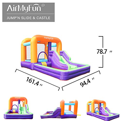 AirMyFun Inflatable Bounce House,Inflatable Kids Slide,Jumping Bouncing House with Air Blower, Suitable for Playing Outdoor Garden