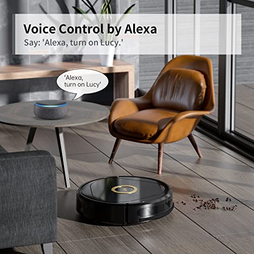 Robot Vacuum Lucy, Trifo Robotic Vacuum Cleaner, 3000Pa Suction, Intelligent AI Mapping, Virtual Walls, Ideal for Pets Hair, Self-Charging, Carpets&Hard Floors&Tile, 5G Wi-Fi, App Control