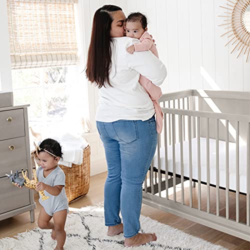 Storkcraft Timeless 5-in-1 Convertible Crib with Bonus - Transforms into Playhouse - Converts to Toddler Bed, Full-Size Bed Mattress Not Included, Brushed Fog