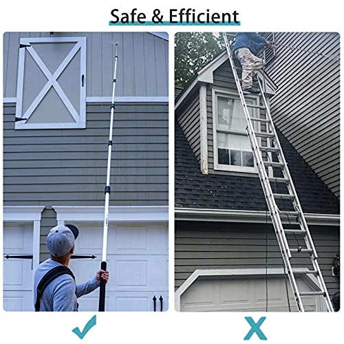 jOYjOB Pressure Washer Extension Wand 18ft with Gutter Cleaner Attachment Harness Commercial Telescoping Power Washer Wand Lance