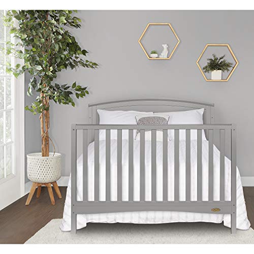 Dream On Me Eden 5-in-1 Convertible Full Panel Crib in Pebble Grey