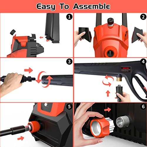 Workmoto Electric Pressure Washer, Power Washer with Detergent Tank, 5 Quick Connect Nozzles, 2800 PSI 2.2 GPM