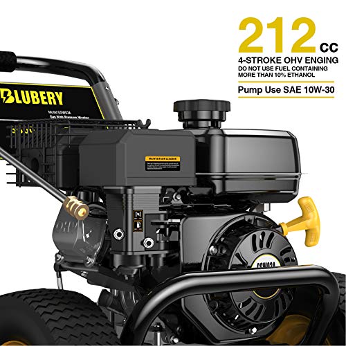 Blueberry 3600 PSI & 2.7 GPM Gas Pressure Washer, 5 Adjustable Nozzles, 30Ft High Pressure Hose Soap Tank, Heavy Duty Power Washer, CARB Compliant…