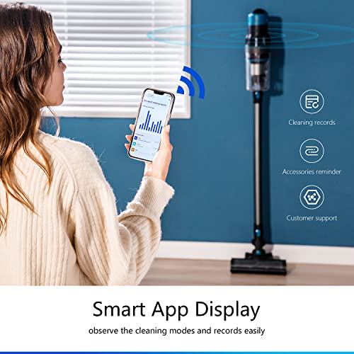 Proscenic P11 Smart Cordless Vacuum Cleaner, Up to 60mins Runtime, Handheld Vacuum with 30KPA Strong Suction Power, Smart App Integration, Detachable Battery, for Home, Carpet, Hard Floor, Pet Hair