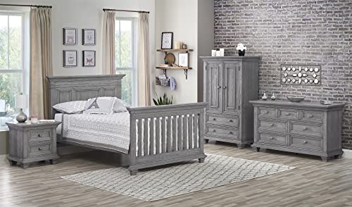 Oxford Baby Westport 4 in 1 Convertible Crib, Dusk Gray