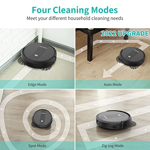 Robot Vacuum Cleaner, 2600Pa Strong Suction, Compatible with Alexa, App Control, Self Charging Robotic Vacuum, Clean Hard Floor, Low-Piled Carpet, Pet Hair, Slim, 2022 Upgrade AIRROBO P10 (Black)