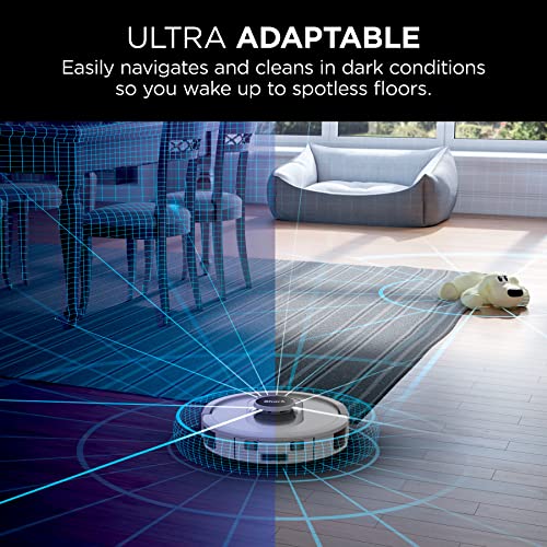 Shark AV2511AE AI Robot Vacuum with XL Self-Empty Base, Bagless, 60-Day Capacity, LIDAR Navigation, Home Mapping, Silver & Black