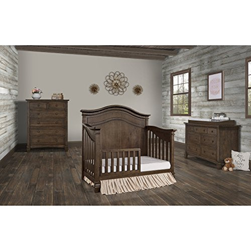 Evolur Cheyenne 5 in 1 Full Panel Convertible Crib in Antique Brown