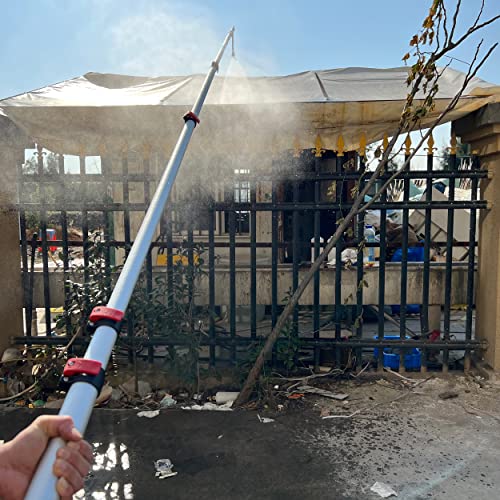 M MINGLE Telescoping Pressure Washer Wand, 20 Feet High Power Washer Telescopic Spray Wand with 2 Extension Wands, 5 Spray Nozzle Tips, 2 Couplers and Support Belt, 4000 PSI