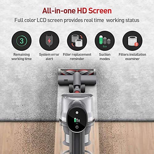 Dreametech T20 Cordless Stick Vacuum, Household Vacuum Cleaner with 25kpa Powerful Suction for Home Hard Floor Pet Hair…