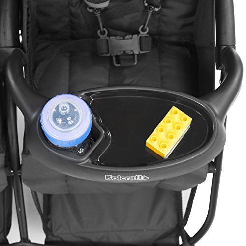 Kolcraft Cloud Plus Lightweight Double Stroller with Reclining Seats & Extendable Canopies, Red/Black