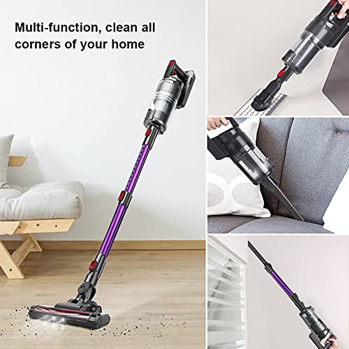 Cordless Vacuum Cleaner 20KPa 4 in 1 Stick Vacuum Cleaner with LED Display 40 Minutes Runtime Lightweight Vacuum for Pet Hair Carpet Hardwood Floor