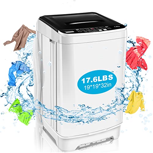 Washing Machine Nictemaw Portable Washer 1.73 Cu.ft/17.6Lbs Capacity Full-Automatic Compact Laundry Washer With Drain Pump, 10 programs Selections with LED Display Ideal for Home/Apartments/Dorms/RV