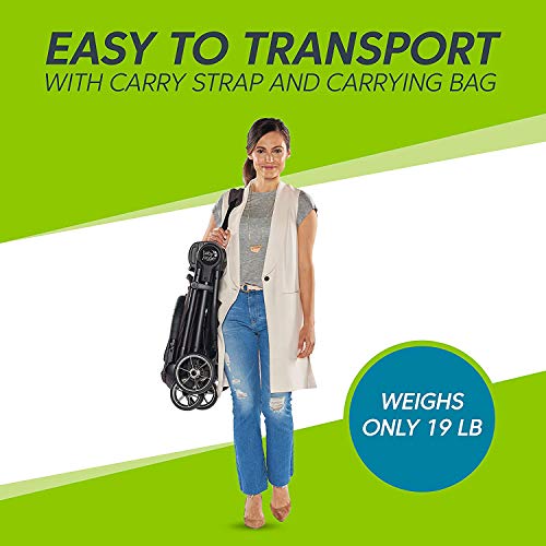 Baby Jogger City Tour LUX Stroller | Compact Travel Stroller | Lightweight Baby Stroller with Backpack-Style Carry Bag, Perfect for Travel, Slate
