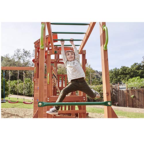 Little Tikes Bobcat Ridge Wood Backyard Playset Climb Swing Outdoor Activity Play Structure Clubhouse Fortwith Slide for Toddlers, Kids Climbers & Wooden Play Structures, Age 3+ Years