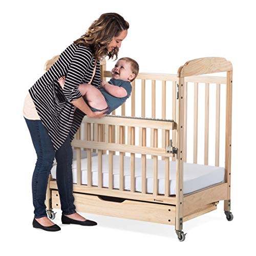 Foundations Compact Serenity SafeReach Side Crib with Adjustable Mattress Board (Natrual)