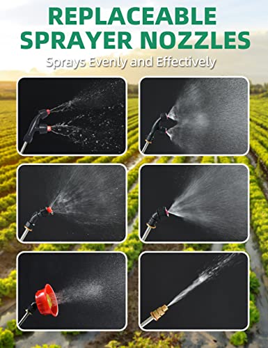 KIMO 4 Gallon Garden Sprayer, 72PSI Backpack Sprayer, 20V 2.0Ah Battery Powered Sprayer w/ 6 Nozzles & Metal Wand, No Manual Pump Electric Sprayer, Sprayers in Lawn and Garden for Weeding, Cleaning