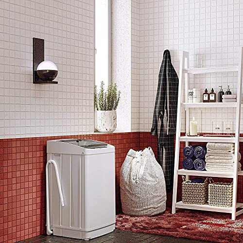 Full-Automatic Portable Washing Machine, Laundry Washer Spin with Drain Pump, Compact 1.01 Cu.ft,LED display,3 Washing Programs and 5 Water Levels,11 lb capacity, stainless steel inner tub