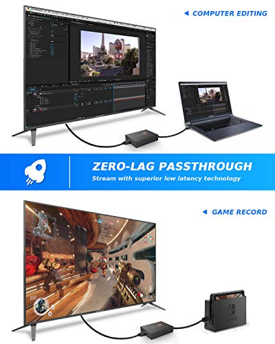 YCE Game Capture Card, USB 3.0 1080P 60fps HD Video Capture Card, High Speed Capture Card with HDMI Loop-Out for PS5, PS4, Nintendo Switch, Xbox One Gaming Streaming Live Broadcasts Recording