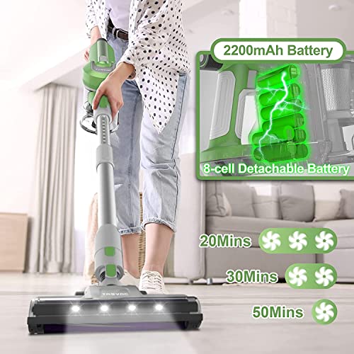 Cordless Vacuum Cleaner with LED Dsiplay, Up to 50min Runtime, 265W 25Kpa Suction Stick Vacuum, 2400mAh Rechargeable Battery Vacuum, 6 in 1 Lightweight Vacuum for Pet Hair Carpet Hard Floor