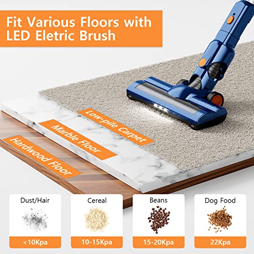 Cordless Vacuum Cleaner - ORFELD Upgraded 22000Pa Powerful Stick Vacuum with 50Mins Runtime, 4 in 1 Lightweight Cordless Vacuum for Hardwood Floor Carpet Pet Hair